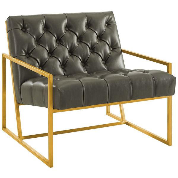 Modway Bequest Gold Stainless Steel Upholstered Fabric Accent Chair | Accent Chairs | Modishstore-13