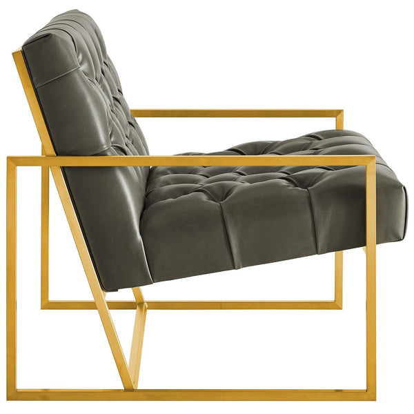 Modway Bequest Gold Stainless Steel Upholstered Fabric Accent Chair | Accent Chairs | Modishstore-14