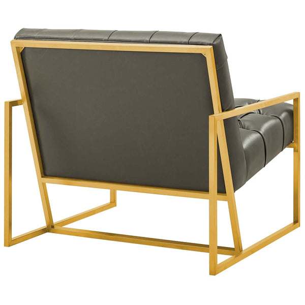 Modway Bequest Gold Stainless Steel Upholstered Fabric Accent Chair | Accent Chairs | Modishstore-15