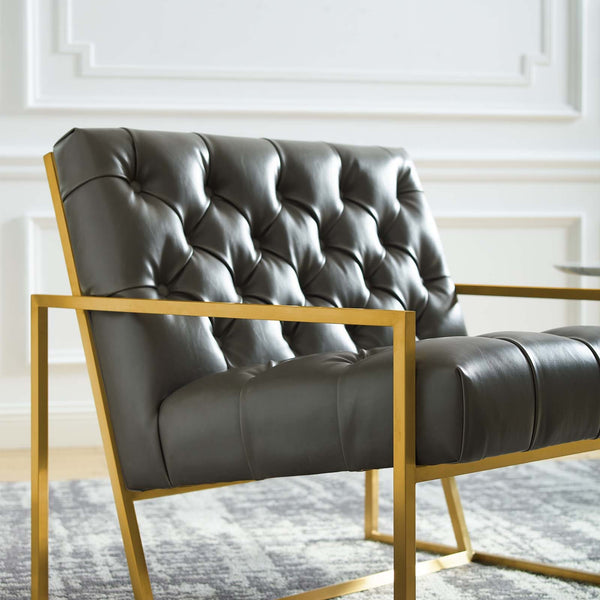 Modway Bequest Gold Stainless Steel Upholstered Fabric Accent Chair | Accent Chairs | Modishstore-12