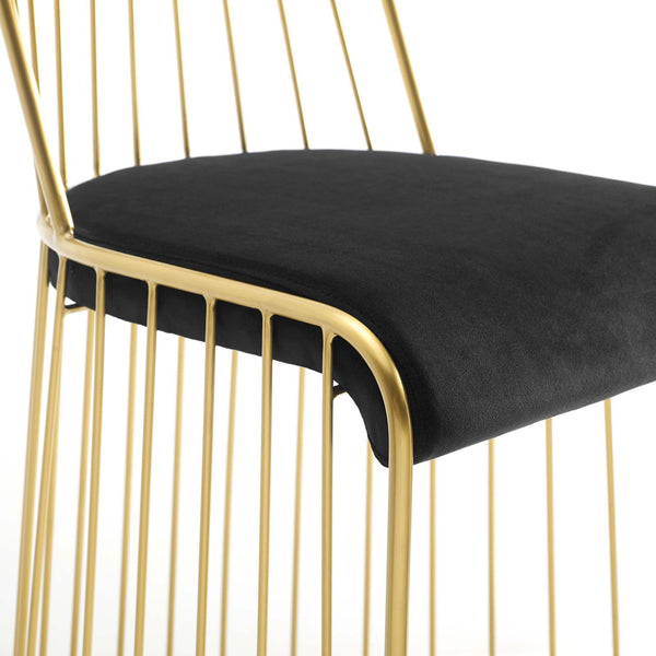Modway Rivulet Gold Stainless Steel Upholstered Velvet Bar Stool | Bar Stools | Modishstore-6