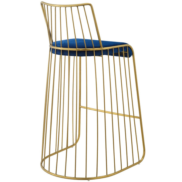 Modway Rivulet Gold Stainless Steel Upholstered Velvet Bar Stool | Bar Stools | Modishstore-10
