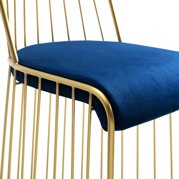 Modway Rivulet Gold Stainless Steel Upholstered Velvet Bar Stool | Bar Stools | Modishstore-12