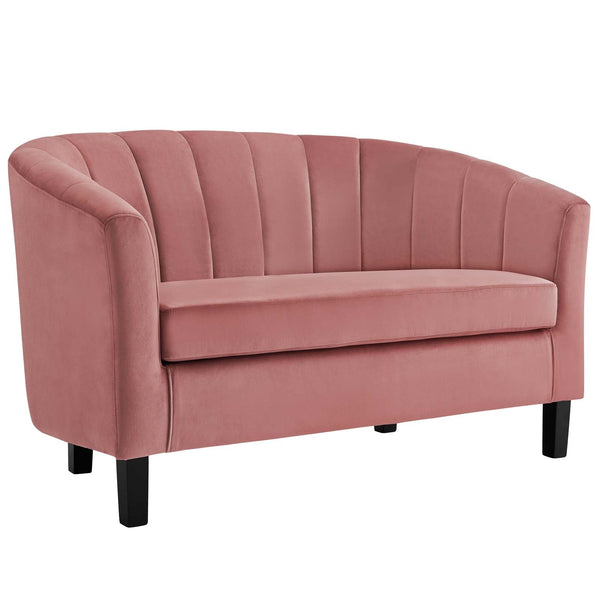 Modway Prospect Channel Tufted Upholstered Velvet Loveseat | Loveseats | Modishstore-3