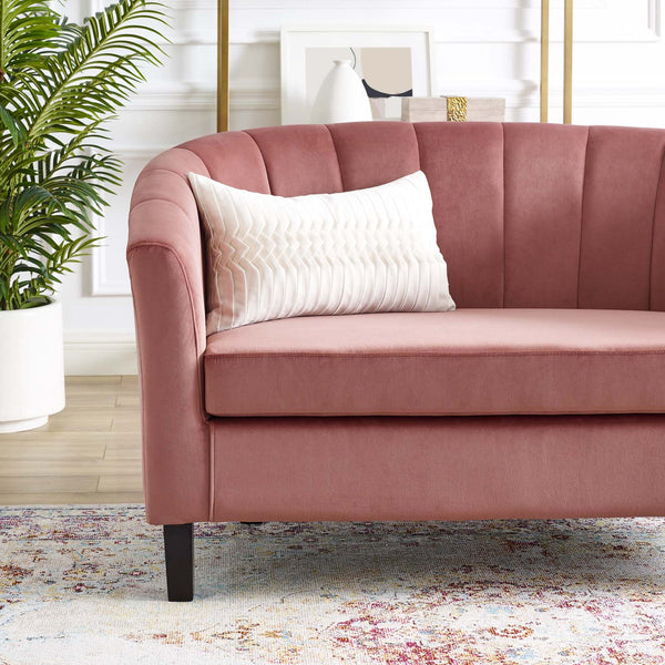 Modway Prospect Channel Tufted Upholstered Velvet Loveseat | Loveseats | Modishstore-6