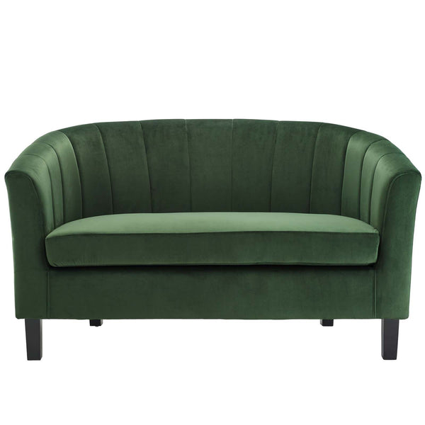 Modway Prospect Channel Tufted Upholstered Velvet Loveseat | Loveseats | Modishstore-12