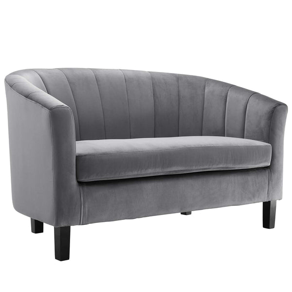 Modway Prospect Channel Tufted Upholstered Velvet Loveseat | Loveseats | Modishstore-14