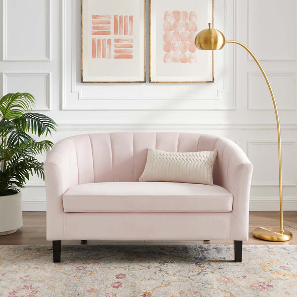 Modway Prospect Channel Tufted Upholstered Velvet Loveseat | Loveseats | Modishstore-32