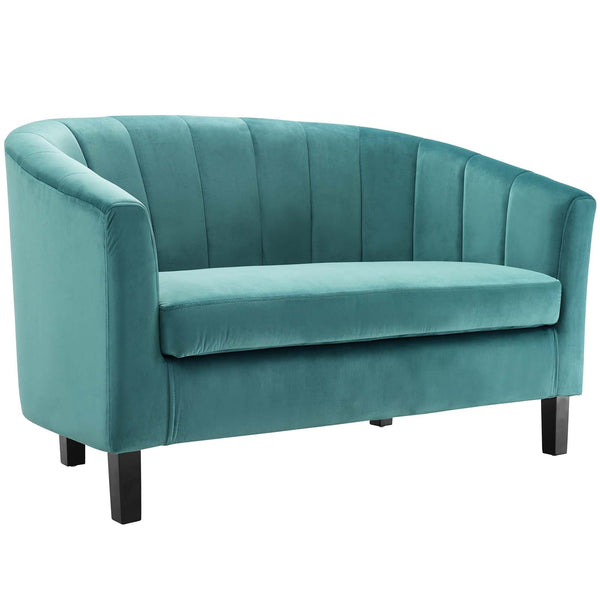 Modway Prospect Channel Tufted Upholstered Velvet Loveseat | Loveseats | Modishstore-23