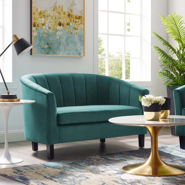 Modway Prospect Channel Tufted Upholstered Velvet Loveseat | Loveseats | Modishstore-22