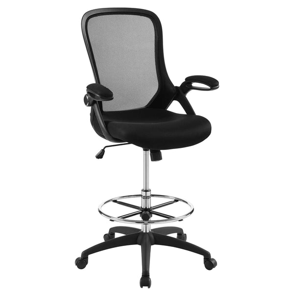 Modway Assert Mesh Drafting Chair Black | Office Chairs | Modishstore