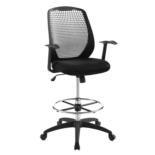 Modway Intrepid Mesh Drafting Chair Black | Office Chairs | Modishstore-2