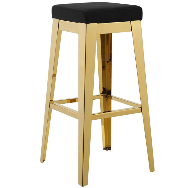 Modway Arrive Gold Stainless Steel Upholstered Velvet Bar Stool | Bar Stools | Modishstore-2