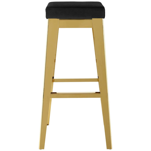 Modway Arrive Gold Stainless Steel Upholstered Velvet Bar Stool | Bar Stools | Modishstore-3