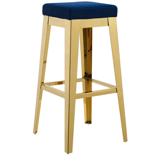 Modway Arrive Gold Stainless Steel Upholstered Velvet Bar Stool | Bar Stools | Modishstore-6