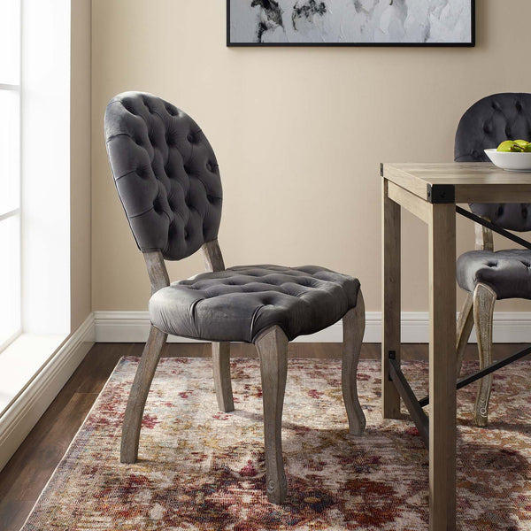 Modway Exhibit French Vintage Dining Performance Velvet Side Chair | Dining Chairs | Modishstore