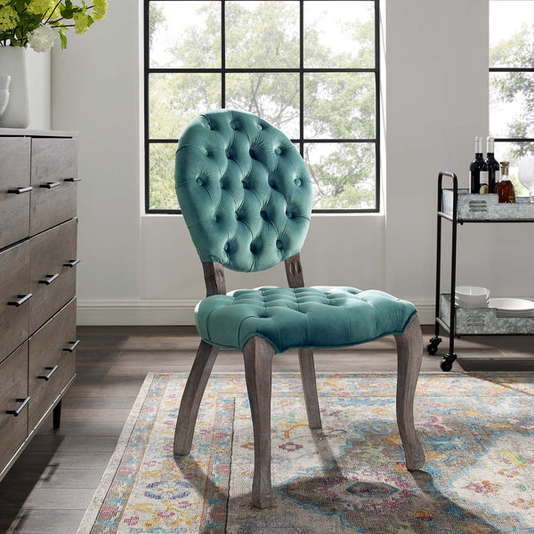 Modway Exhibit French Vintage Dining Performance Velvet Side Chair
