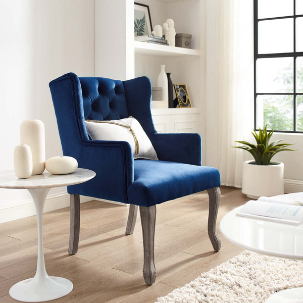 Modway Realm French Vintage Dining Performance Velvet Armchair | Armchairs | Modishstore-17