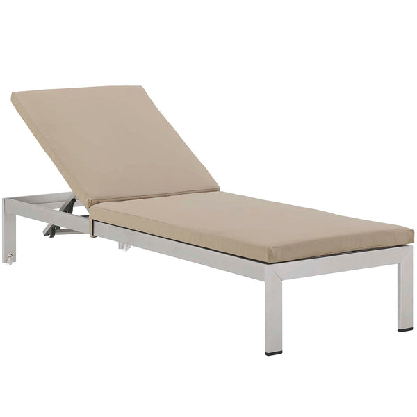 Modway Shore Outdoor Patio Aluminum Chaise with Cushions | Outdoor Patio Daybed | Modishstore-29