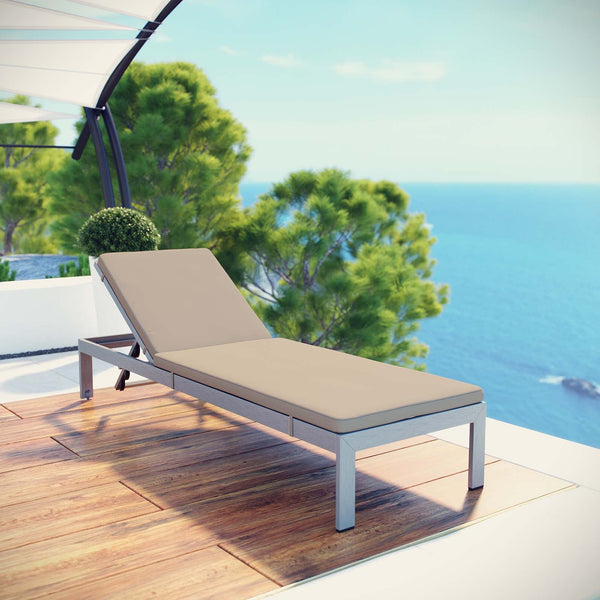 Modway Shore Outdoor Patio Aluminum Chaise with Cushions | Outdoor Patio Daybed | Modishstore-9