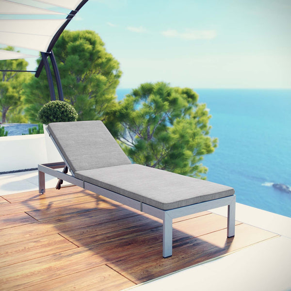 Modway Shore Outdoor Patio Aluminum Chaise with Cushions | Outdoor Patio Daybed | Modishstore-5