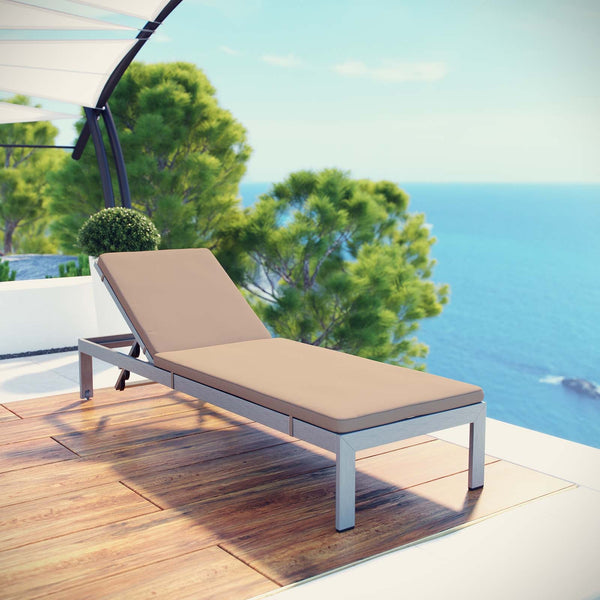 Modway Shore Outdoor Patio Aluminum Chaise with Cushions | Outdoor Patio Daybed | Modishstore