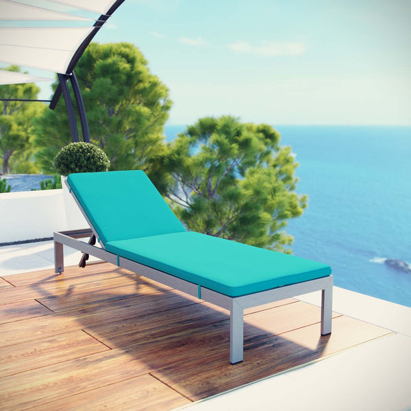 Modway Shore Outdoor Patio Aluminum Chaise with Cushions | Outdoor Patio Daybed | Modishstore-20