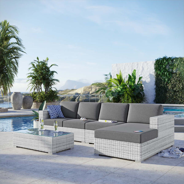 Modway Convene 4-Piece Outdoor Patio Sectional Set | Outdoor Sofas, Loveseats & Sectionals | Modishstore