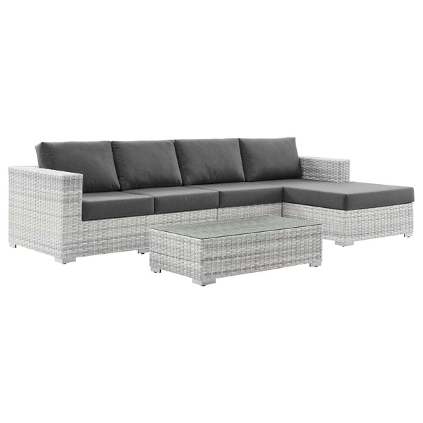 Modway Convene 4-Piece Outdoor Patio Sectional Set | Outdoor Sofas, Loveseats & Sectionals | Modishstore-2