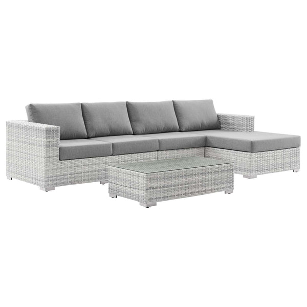 Modway Convene 4-Piece Outdoor Patio Sectional Set | Outdoor Sofas, Loveseats & Sectionals | Modishstore-6