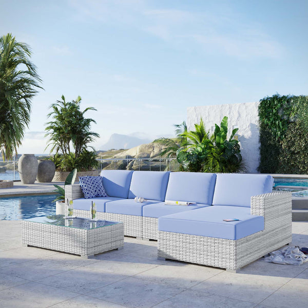 Modway Convene 4-Piece Outdoor Patio Sectional Set | Outdoor Sofas, Loveseats & Sectionals | Modishstore-9