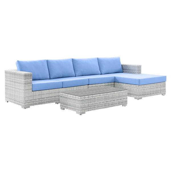 Modway Convene 4-Piece Outdoor Patio Sectional Set | Outdoor Sofas, Loveseats & Sectionals | Modishstore-10