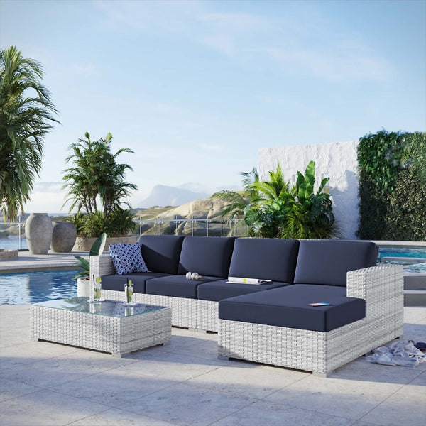 Modway Convene 4-Piece Outdoor Patio Sectional Set | Outdoor Sofas, Loveseats & Sectionals | Modishstore-13