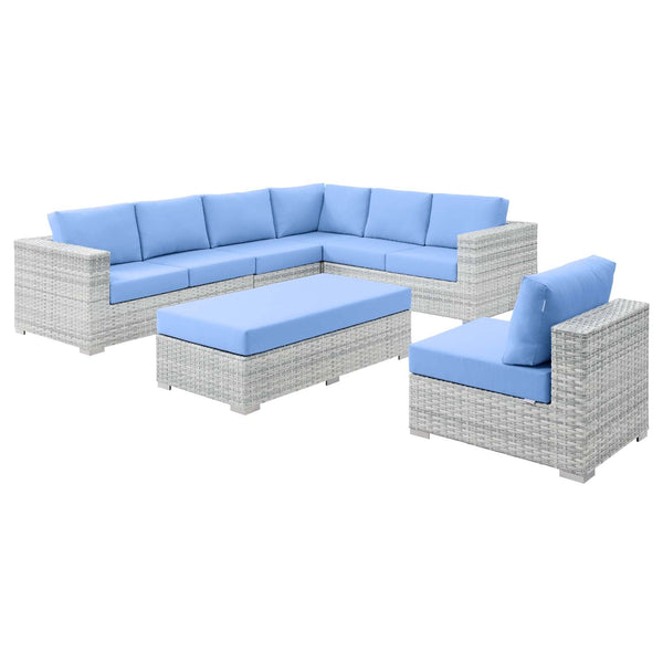 Modway Convene 6-Piece Outdoor Patio Sectional Set | Outdoor Sofas, Loveseats & Sectionals | Modishstore-8