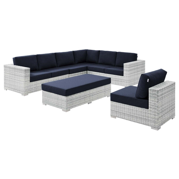 Modway Convene 6-Piece Outdoor Patio Sectional Set | Outdoor Sofas, Loveseats & Sectionals | Modishstore-11