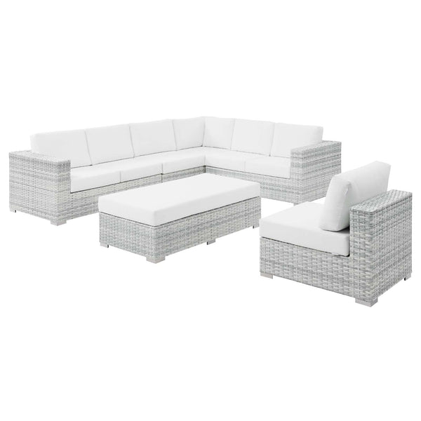 Modway Convene 6-Piece Outdoor Patio Sectional Set | Outdoor Sofas, Loveseats & Sectionals | Modishstore-14