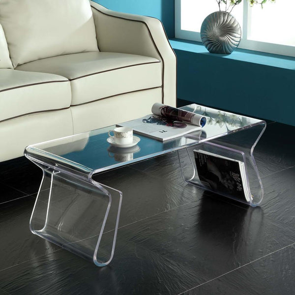 Modway Magazine Acrylic Coffee Table - Clear | Coffee Tables | Modishstore