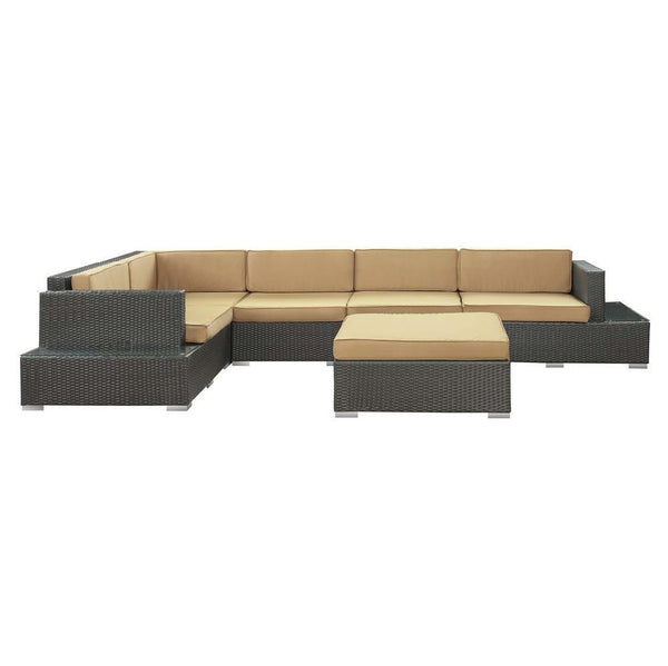 Modway Harbor 6 Piece Outdoor Patio Sectional Set | Outdoor Sofas, Loveseats & Sectionals | Modishstore-2