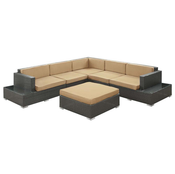 Modway Harbor 6 Piece Outdoor Patio Sectional Set | Outdoor Sofas, Loveseats & Sectionals | Modishstore-4