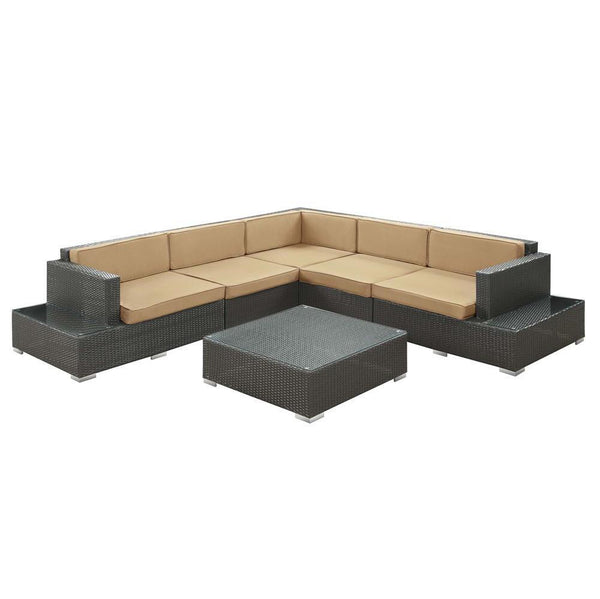 Modway Harbor 6 Piece Outdoor Patio Sectional Set | Outdoor Sofas, Loveseats & Sectionals | Modishstore-5