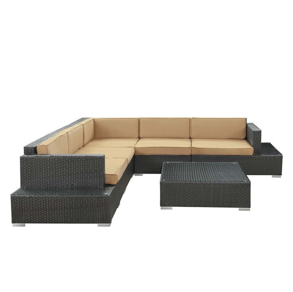 Modway Harbor 6 Piece Outdoor Patio Sectional Set | Outdoor Sofas, Loveseats & Sectionals | Modishstore-7