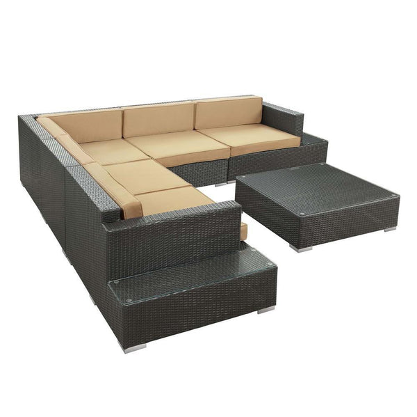 Modway Harbor 6 Piece Outdoor Patio Sectional Set | Outdoor Sofas, Loveseats & Sectionals | Modishstore-9