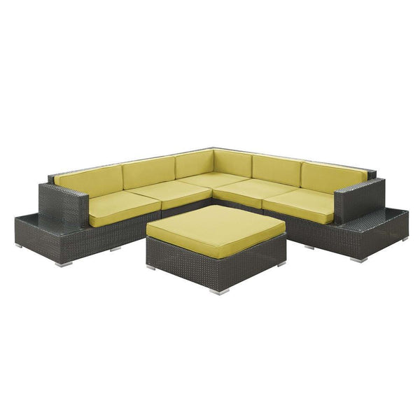 Modway Harbor 6 Piece Outdoor Patio Sectional Set | Outdoor Sofas, Loveseats & Sectionals | Modishstore-13
