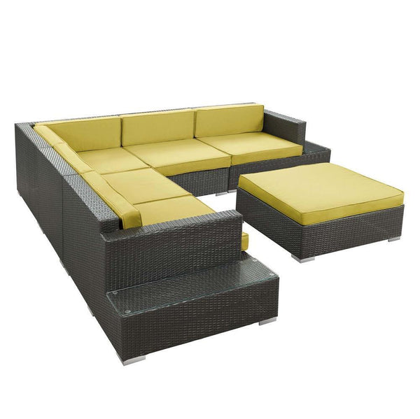 Modway Harbor 6 Piece Outdoor Patio Sectional Set | Outdoor Sofas, Loveseats & Sectionals | Modishstore-17