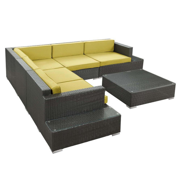 Modway Harbor 6 Piece Outdoor Patio Sectional Set | Outdoor Sofas, Loveseats & Sectionals | Modishstore-18