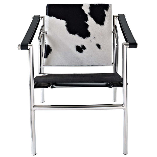 Modway Charles Pony Hide Lounge Chair - Black And White | Lounge Chairs | Modishstore-3