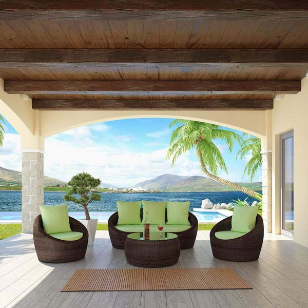 Modway Avo 4 Piece Outdoor Patio Sofa Set | Outdoor Sofas, Loveseats & Sectionals | Modishstore