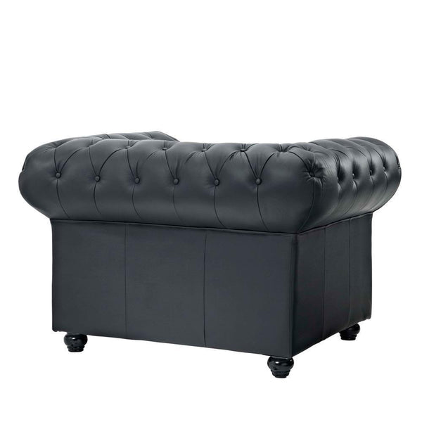 Modway Chesterfield Leather Armchair - Black | Armchairs | Modishstore-2
