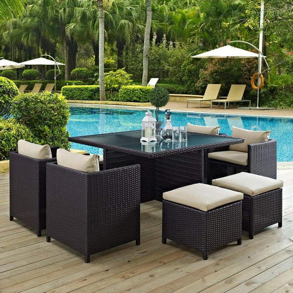 Modway Inverse 9 Piece Outdoor Patio Dining Set | Outdoor Dining Set | Modishstore-3