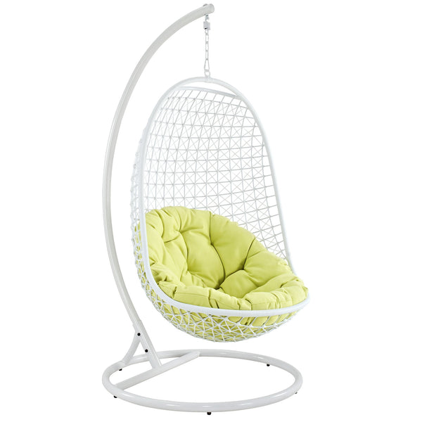 Modway Encounter Swing Outdoor Patio Fabric Lounge Chair - White | Outdoor Porch Swings | Modishstore-4